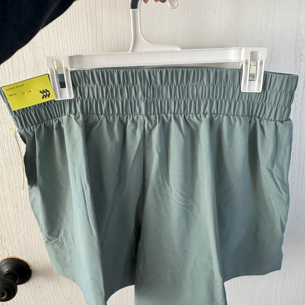 All In Motion Light Green Drawstring Shorts 4” Inseam - Picture 2 of 4